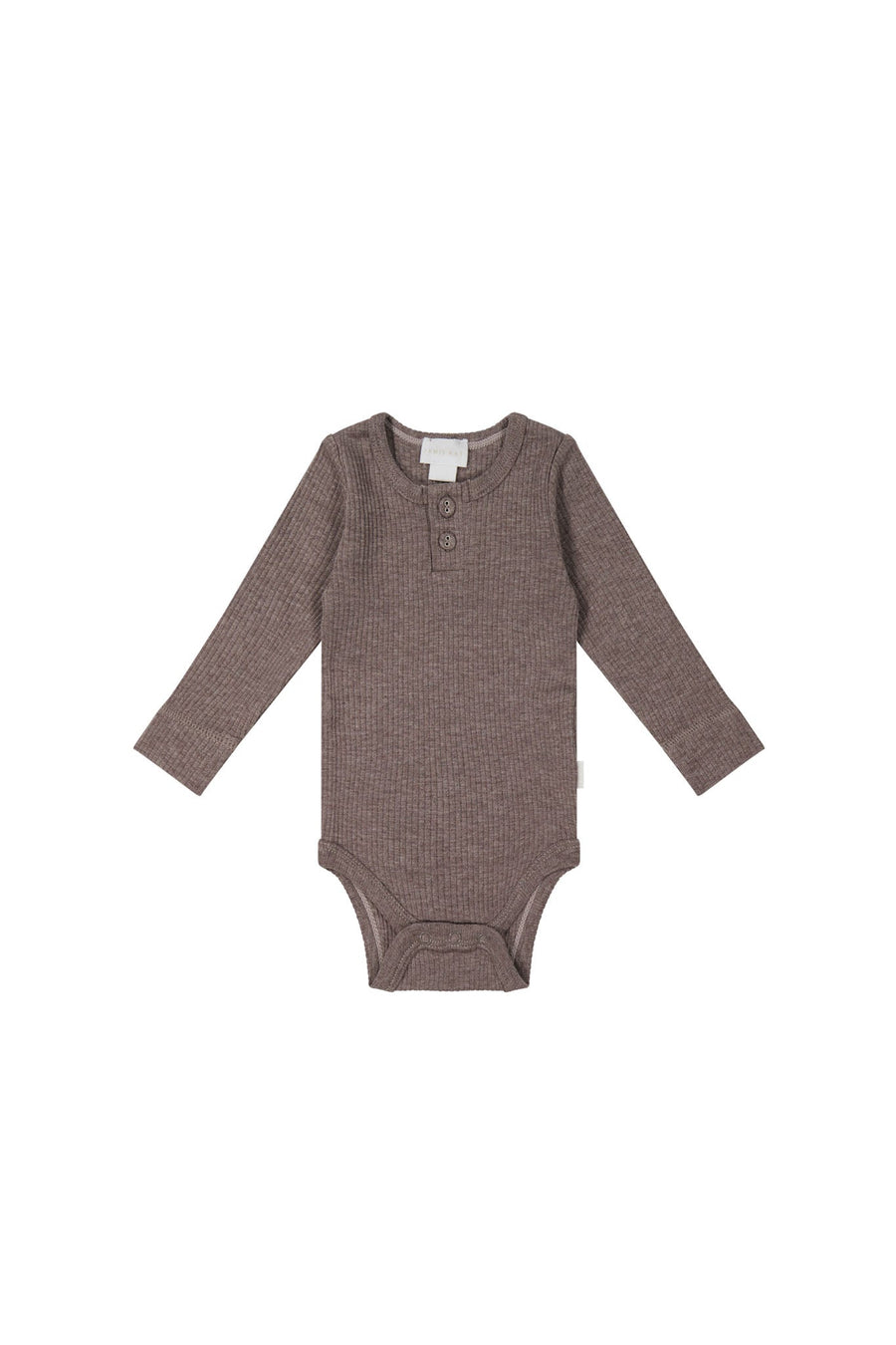 Organic Cotton Modal Long Sleeve Bodysuit - Truffle Marle Childrens Bodysuit from Jamie Kay NZ