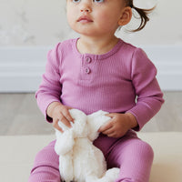Organic Cotton Modal Long Sleeve Bodysuit - Dhalia Childrens Bodysuit from Jamie Kay NZ
