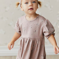 Organic Cotton Penny Dress - Lauren Floral Fawn Childrens Dress from Jamie Kay NZ
