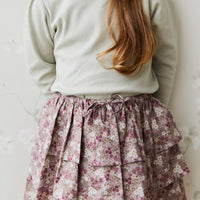 Organic Cotton Abbie Skirt - Pansy Floral Fawn Childrens Skirt from Jamie Kay NZ