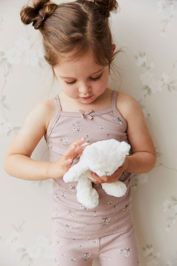 Organic Cotton Singlet - Lauren Floral Fawn Childrens Singlet from Jamie Kay NZ