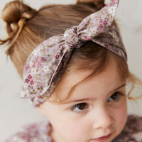 Organic Cotton Headband - Pansy Floral Fawn Childrens Headband from Jamie Kay NZ