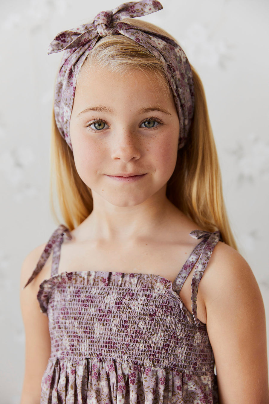 Organic Cotton Eveleigh Dress - Pansy Floral Fawn Childrens Dress from Jamie Kay NZ