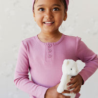 Organic Cotton Modal Long Sleeve Henley - Dhalia Childrens Top from Jamie Kay NZ