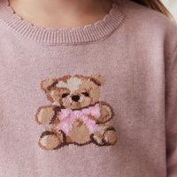 Audrey Knitted Jumper - Powder Pink Marle Childrens Knitwear from Jamie Kay NZ