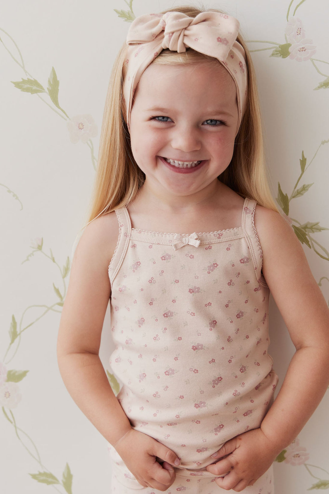 Organic Cotton Singlet - Cindy Whisper Pink Childrens Singlet from Jamie Kay NZ
