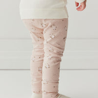 Organic Cotton Everyday Legging - Goldie Bouquet Rose Childrens Legging from Jamie Kay NZ