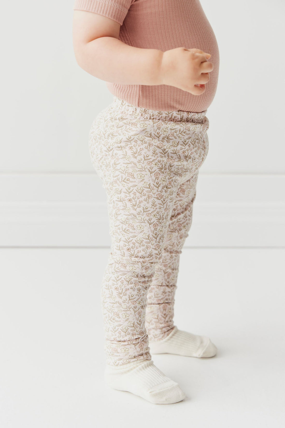 Organic Cotton Everyday Legging - Ariella Mauve Childrens Legging from Jamie Kay NZ