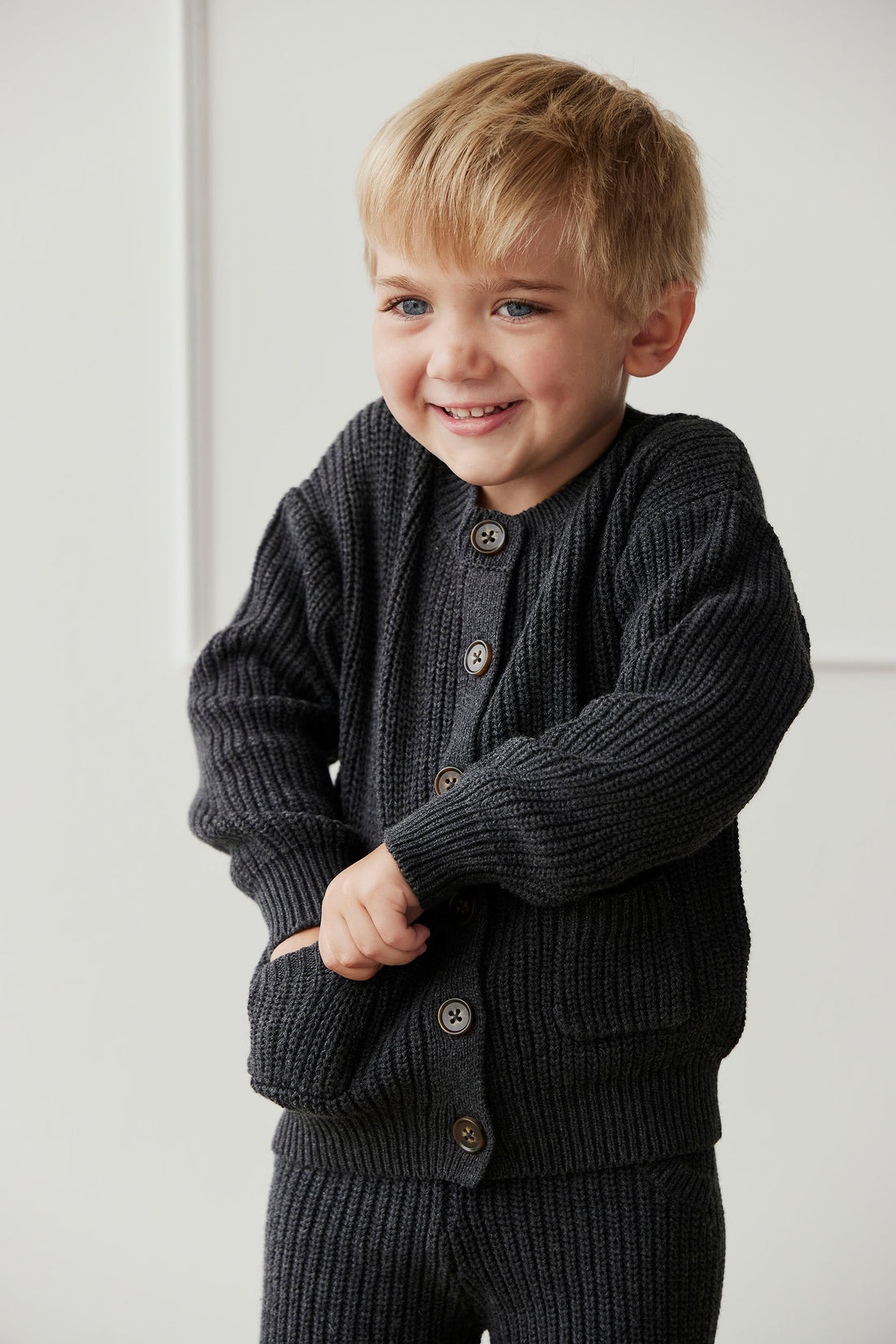 Maverick Cardigan - Onyx Marle Childrens Cardigan from Jamie Kay NZ