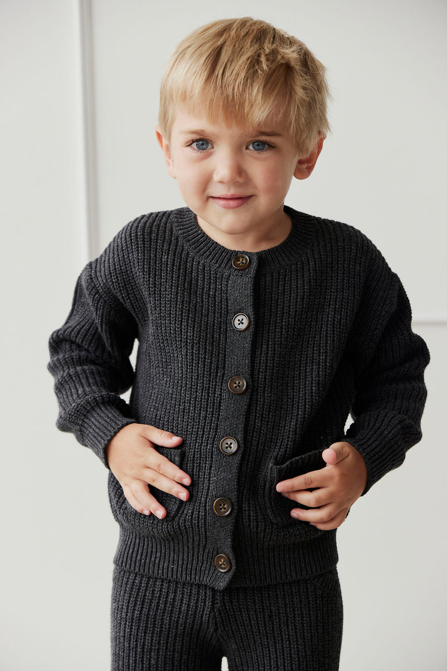 Maverick Cardigan - Onyx Marle Childrens Cardigan from Jamie Kay NZ