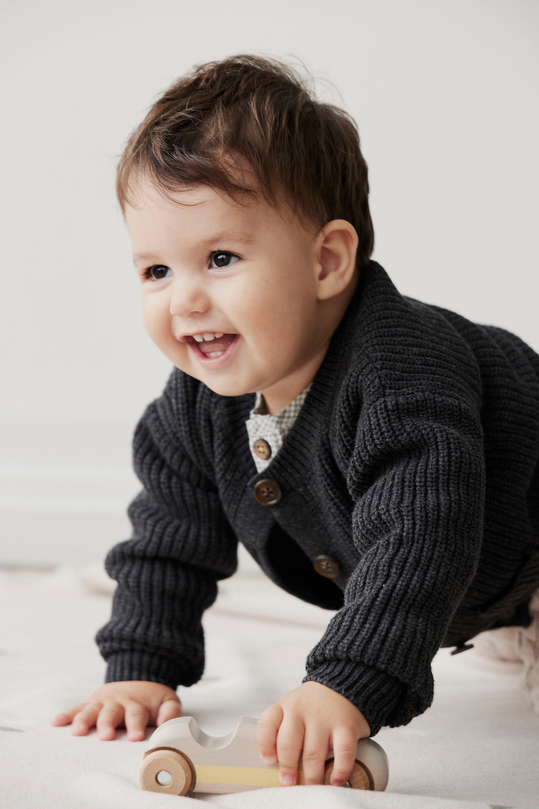 Maverick Cardigan - Onyx Marle Childrens Cardigan from Jamie Kay NZ