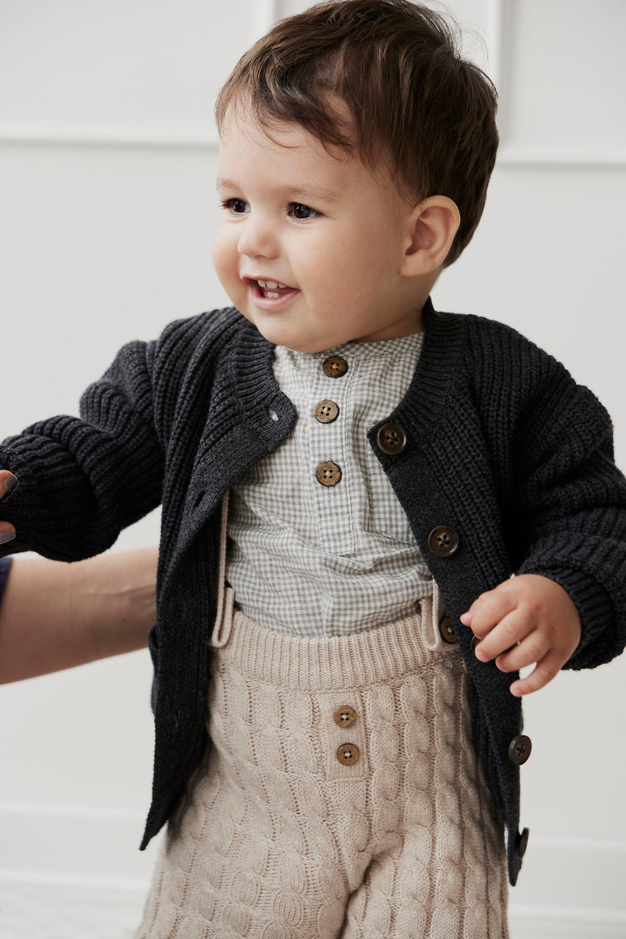 Maverick Cardigan - Onyx Marle Childrens Cardigan from Jamie Kay NZ