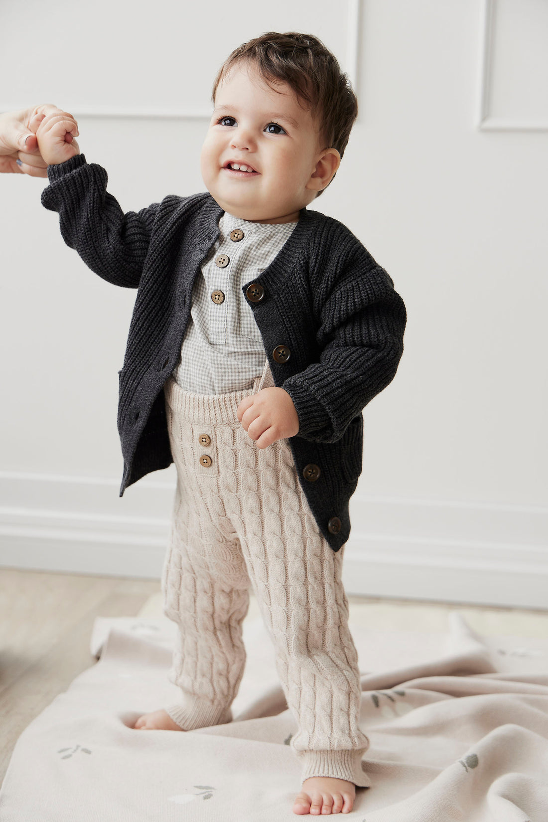 Maverick Cardigan - Onyx Marle Childrens Cardigan from Jamie Kay NZ