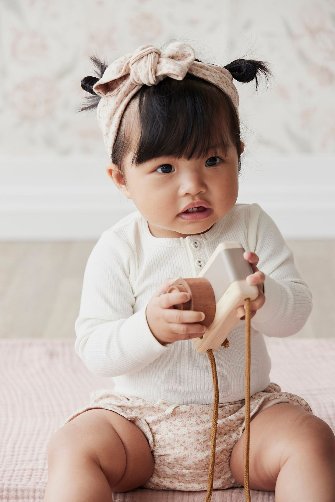 Organic Cotton Fine Rib Long Sleeve Bodysuit - Milk Childrens Bodysuit from Jamie Kay NZ