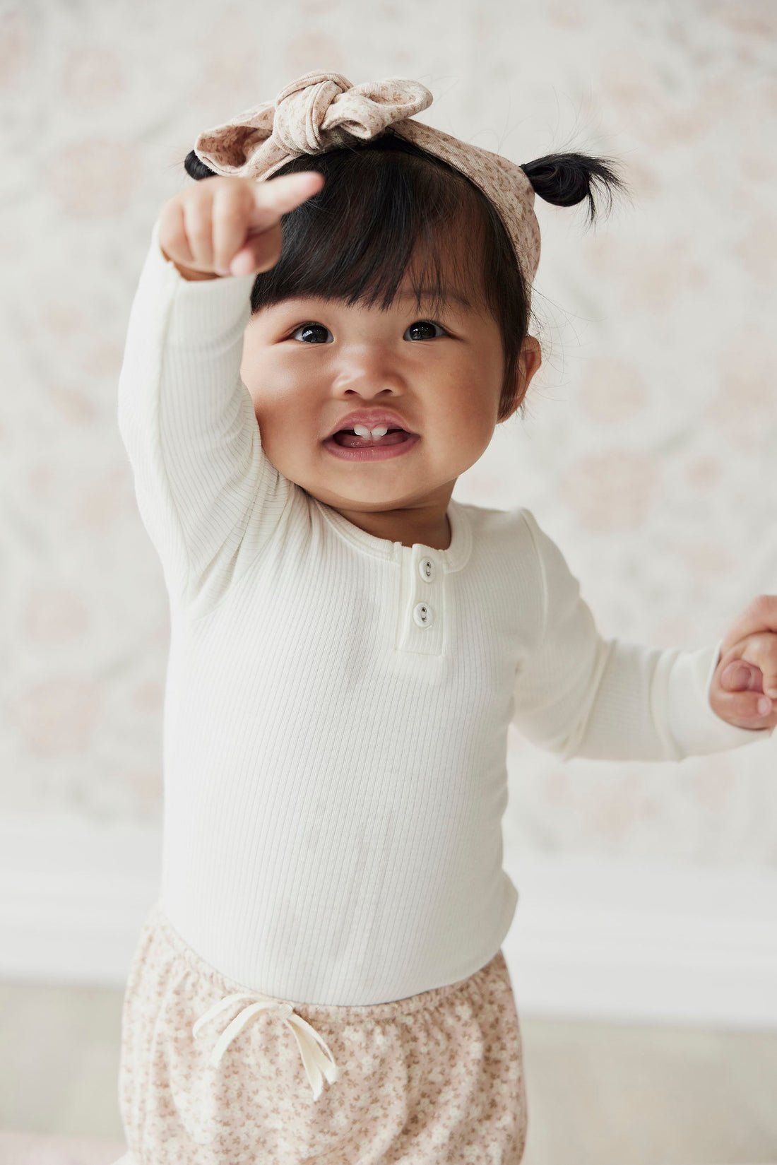 Organic Cotton Fine Rib Long Sleeve Bodysuit - Milk Childrens Bodysuit from Jamie Kay NZ