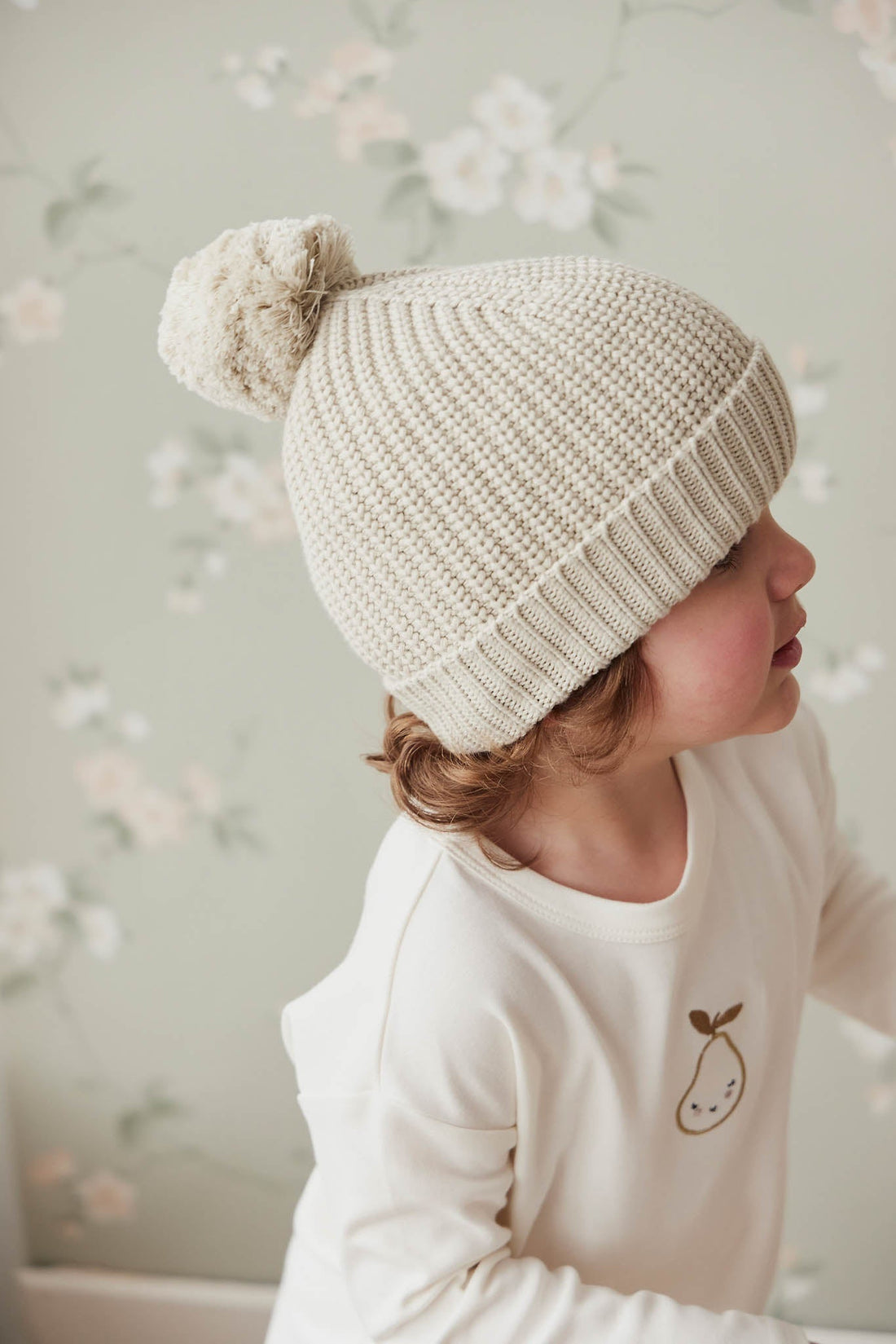Aurelie Beanie - Light Oatmeal Marle Childrens Hat from Jamie Kay NZ