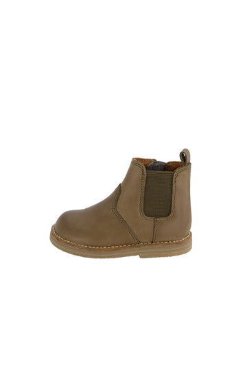Leather Boot with Elastic Side - Olive Childrens Footwear from Jamie Kay NZ