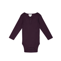 Organic Cotton Modal Elastane Long Sleeve Bodysuit  - Fig - Baby Bodysuit at Jamie Kay