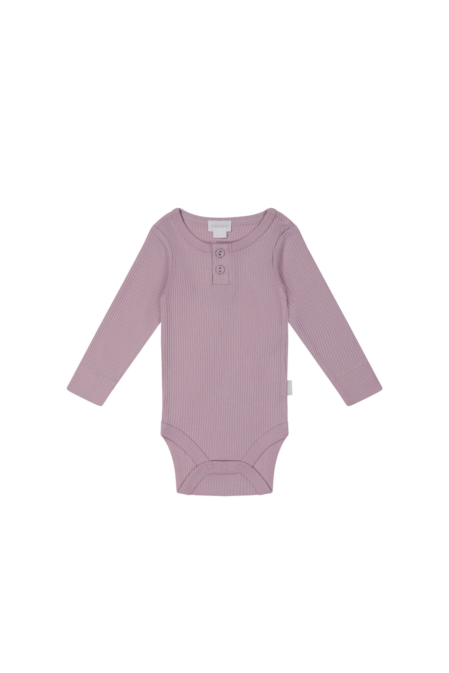 Organic Cotton Modal Elastane Long Sleeve Bodysuit  - Periwinkle - Baby Bodysuit at Jamie Kay