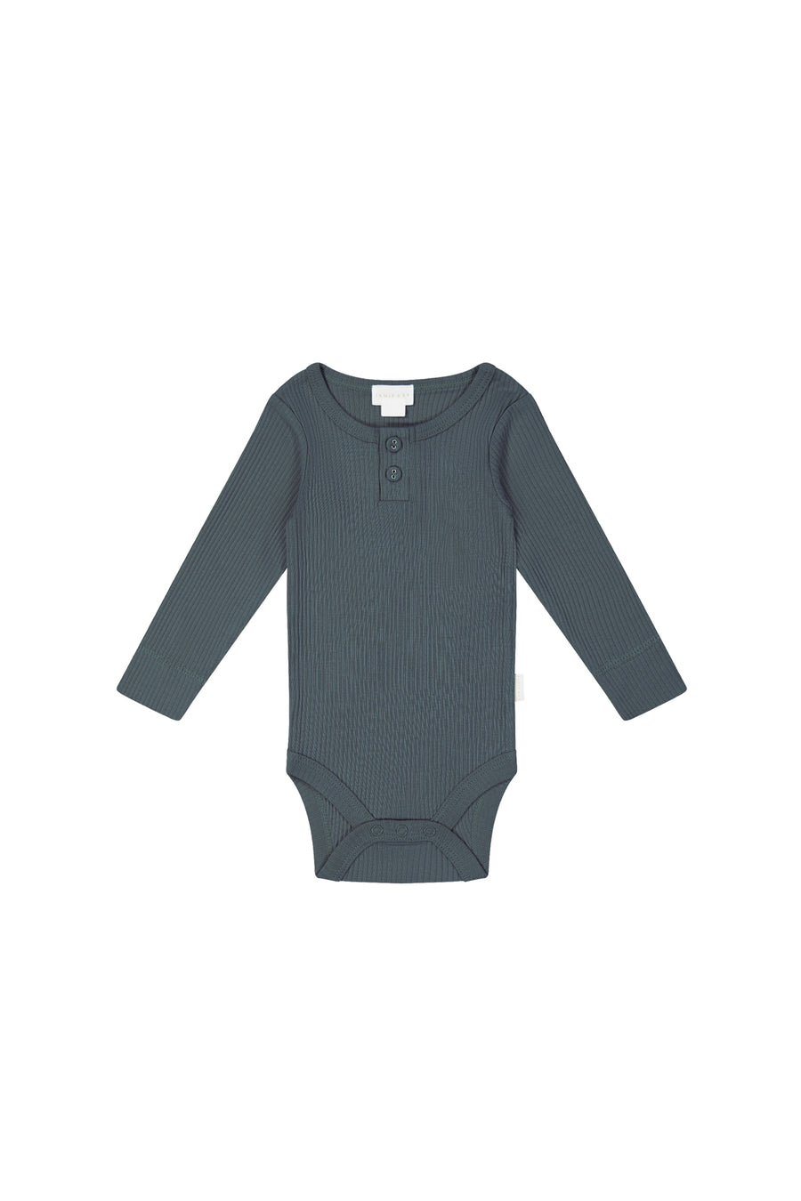Organic Cotton Modal Elastane Long Sleeve Bodysuit  - Smoke - Cute Baby Bodysuit from Jamie Kay