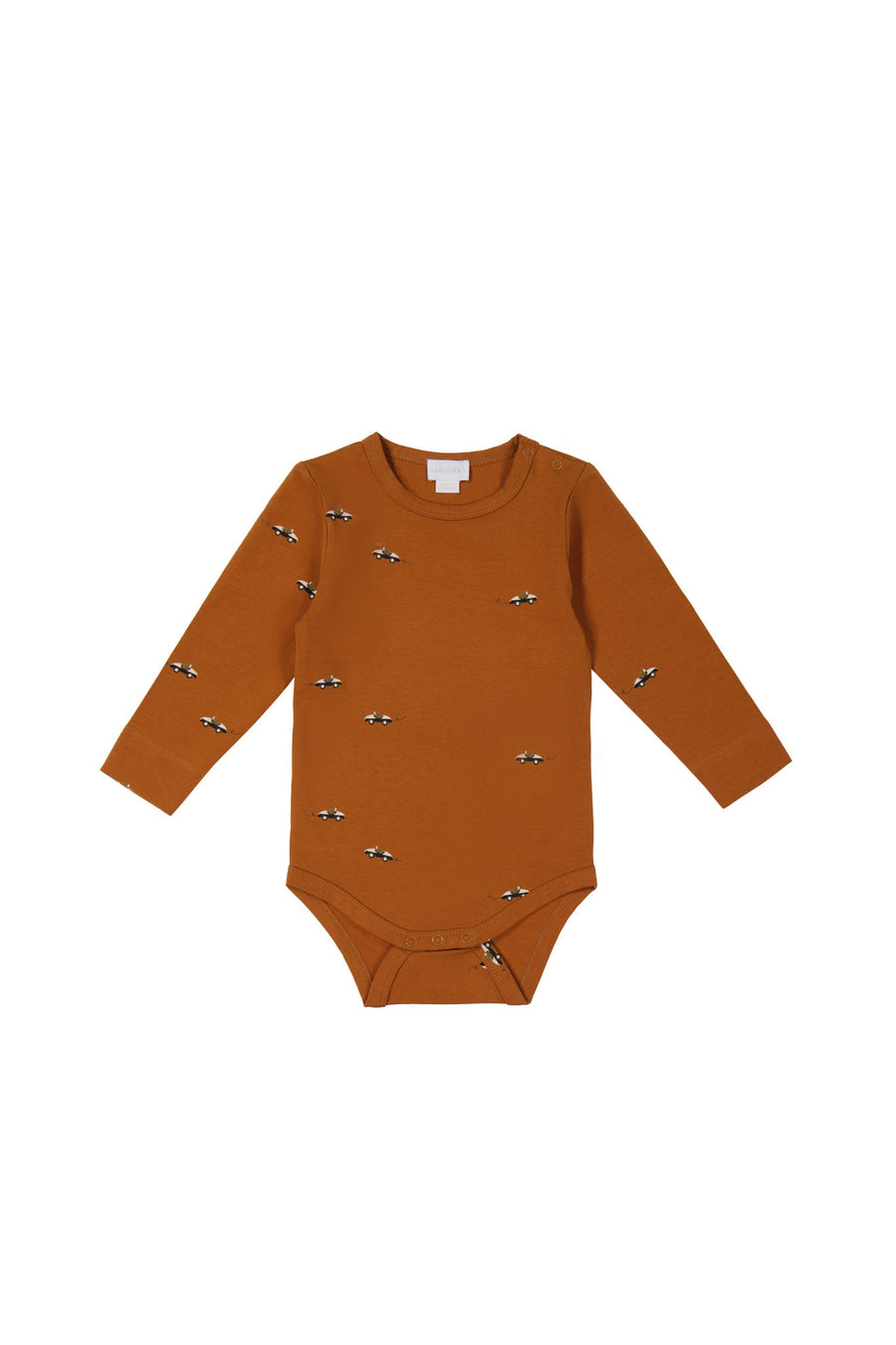 Organic Cotton Modal Fernley Long Sleeve Bodysuit - Zoomie Bears Ginger Childrens Bodysuit from Jamie Kay NZ