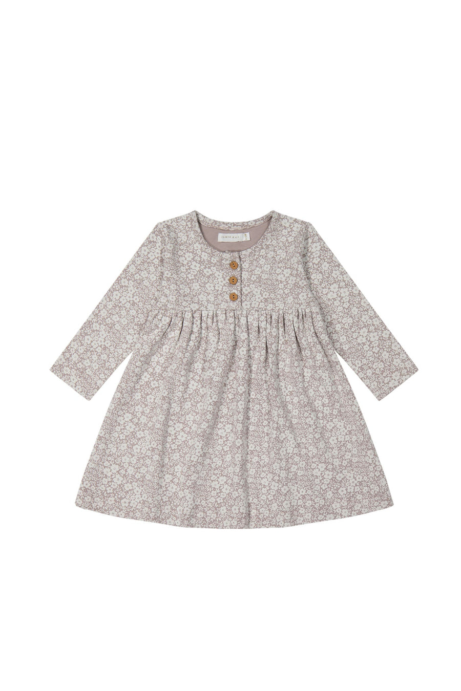 Organic Cotton Bridget Dress - Greta Floral Bark Childrens Dress from Jamie Kay NZ