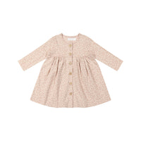 Organic Cotton Poppy Dress - Rosalie Field Rose Dust Childrens Dress from Jamie Kay NZ
