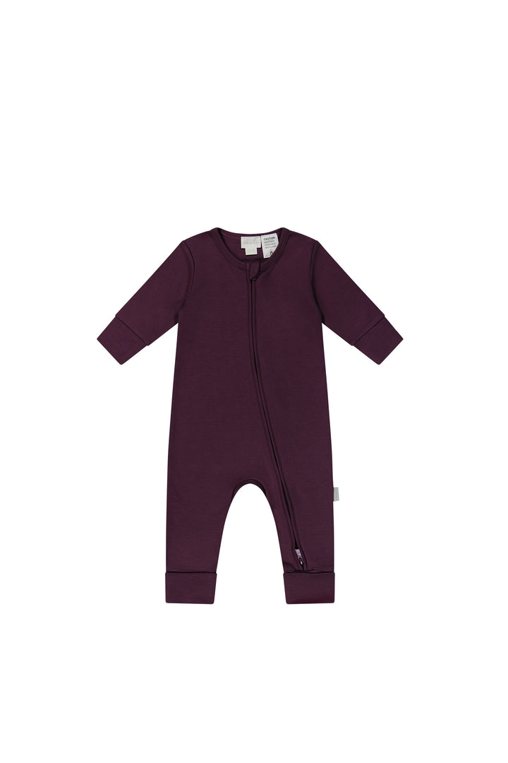 Pima Cotton Frankie Zip Onepiece - Sugar Plum Childrens Onepiece from Jamie Kay NZ