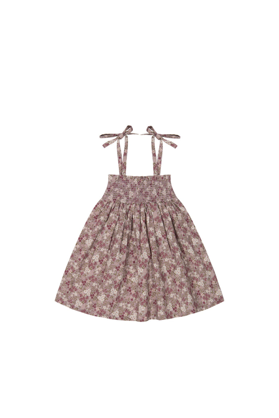 Organic Cotton Eveleigh Dress - Pansy Floral Fawn Childrens Dress from Jamie Kay NZ