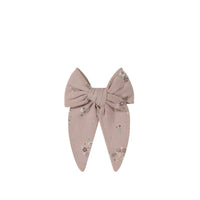 Organic Cotton Bow - Lauren Floral Fawn Childrens Bow from Jamie Kay NZ
