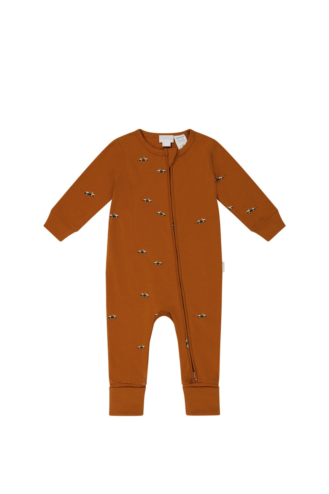 Organic Cotton Modal Reese Zip Onepiece - Zoomie Bears Ginger Childrens Onepiece from Jamie Kay NZ