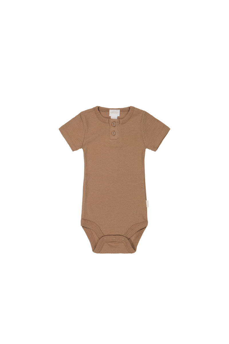 Organic Cotton Modal Darcy Rib Tee Bodysuit - Desert Childrens Bodysuit from Jamie Kay NZ