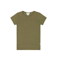 Organic Cotton Modal Henley Tee - Herb Childrens Top from Jamie Kay NZ