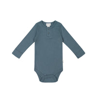 Organic Cotton Modal Long Sleeve Bodysuit - Stormy Night Childrens Bodysuit from Jamie Kay NZ