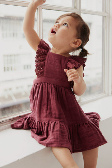 Organic Cotton Muslin Julia Dress - Berry Tart Childrens Dress from Jamie Kay NZ